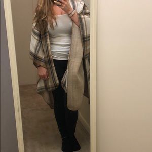 Reversible flannel poncho